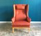 Poltrona Wingback vintage in pelle di Arne Norell, Immagine 2