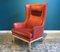 Vintage Wingback Chair in Leather by Arne Norell 1