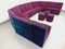 Vintage Snake Modular Sofa in Velvet, 1970s, Set of 14 3