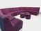 Vintage Snake Modular Sofa in Velvet, 1970s, Set of 14 4