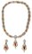 Halskette und Ohrringe aus Gold und Diamanten, 19. Jh., 3 . Set 5