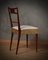 Italian Walnut Wood, White and Bronze & Velvet Chair, 1950s, Image 7