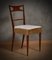 Italian Walnut Wood, White and Bronze & Velvet Chair, 1950s, Image 1