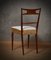 Italian Walnut Wood, White and Bronze & Velvet Chair, 1950s, Image 5