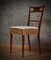 Italian Walnut Wood, White and Bronze & Velvet Chair, 1950s, Image 6