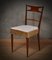 Italian Walnut Wood, White and Bronze & Velvet Chair, 1950s, Image 2