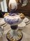 Antique Porcelain Table Lamp Decorated with Blue and Golden Painted Flowers, 1920s 3