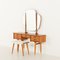 Skandinavischer Frisiertisch aus Teak mit verstellbaren Spiegeln und Fußhocker, 1960er, 2er Set 2