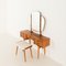 Skandinavischer Frisiertisch aus Teak mit verstellbaren Spiegeln und Fußhocker, 1960er, 2er Set 9