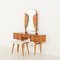 Skandinavischer Frisiertisch aus Teak mit verstellbaren Spiegeln und Fußhocker, 1960er, 2er Set 6