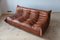 Mobilier de Salon Togo en Cuir Whisky par Michel Ducaroy pour Ligne Roset, Set de 5 9
