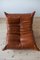 Mobilier de Salon Togo en Cuir Whisky par Michel Ducaroy pour Ligne Roset, Set de 5 5