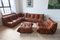 Mobilier de Salon Togo en Cuir Whisky par Michel Ducaroy pour Ligne Roset, Set de 5 1