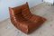 Mobilier de Salon Togo en Cuir Whisky par Michel Ducaroy pour Ligne Roset, Set de 5 6