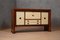 Art Deco Walnut Root Goatskin and Brass Italian Sideboard, 1940s 2