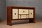 Art Deco Walnut Root Goatskin and Brass Italian Sideboard, 1940s 1