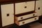Art Deco Walnut Root Goatskin and Brass Italian Sideboard, 1940s 4