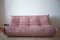 Pink Pearl Velvet Togo 3-Seat Sofa by Michel Ducaroy for Ligne Roset 3