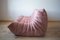 Pink Pearl Velvet Togo 3-Seat Sofa by Michel Ducaroy for Ligne Roset 8