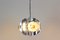 Lámpara de araña geométrica vintage de cromo y vidrio esmerilado de AV Mazzega, Imagen 3