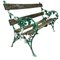 Cast Iron and Wood Bench with Blackberry Decor, 1900s 1