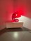 Transparente Rote Foglia Lampe von Elio Martinelli für Martinelli Luce, 1960er 2