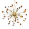 Gold Sputnik Pendant in Amber and Black Cubes Murano Glass by Simoeng 1