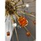 Gold Sputnik Pendant in Amber and Black Cubes Murano Glass by Simoeng 5