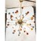 Gold Sputnik Pendant in Amber and Black Cubes Murano Glass by Simoeng 2