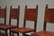 Spanish Chairs in Oak, Leather and Brass, 1960s, Set of 6 8