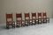Spanish Chairs in Oak, Leather and Brass, 1960s, Set of 6 5
