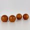 Spherical Pearwood Candleholders attributed to Bottega Ghianda for Hermès, 1970s, Set of 4, Image 9