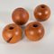 Spherical Pearwood Candleholders attributed to Bottega Ghianda for Hermès, 1970s, Set of 4, Image 4