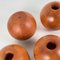 Spherical Pearwood Candleholders attributed to Bottega Ghianda for Hermès, 1970s, Set of 4, Image 13