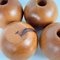 Spherical Pearwood Candleholders attributed to Bottega Ghianda for Hermès, 1970s, Set of 4, Image 3