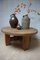 Brutalist Wabi-Sabi Handcrafted Round Oak Coffee Table, 1960s, Image 12