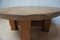 Brutalist Wabi-Sabi Handcrafted Round Oak Coffee Table, 1960s, Image 4
