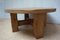 Brutalist Wabi-Sabi Handcrafted Round Oak Coffee Table, 1960s, Image 1