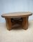 Brutalist Wabi-Sabi Handcrafted Round Oak Coffee Table, 1960s, Image 3