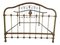 Antique Wrought Iron and Green Brass Bed, 1900, Image 2