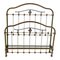 Antique Wrought Iron and Green Brass Bed, 1900 6
