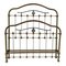Antique Wrought Iron and Green Brass Bed, 1900, Image 5