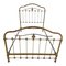 Antique Wrought Iron and Green Brass Bed, 1900, Image 4