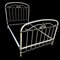 Antique Wrought Iron and White Brass Bed, 1900, Image 3