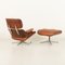 Set of Lounge Chair with Footstool in Aniline Leather by Charles and Ray Eames for Herman Miller, 1970s, Image 9