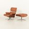 Set of Lounge Chair with Footstool in Aniline Leather by Charles and Ray Eames for Herman Miller, 1970s, Image 8