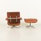 Set of Lounge Chair with Footstool in Aniline Leather by Charles and Ray Eames for Herman Miller, 1970s, Image 3