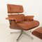 Set of Lounge Chair with Footstool in Aniline Leather by Charles and Ray Eames for Herman Miller, 1970s, Image 11
