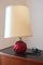 Italienische Mid-Century Tischlampen aus rotem Muranoglas von Paolo Venini, 1950er, 2er Set 1