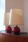 Italienische Mid-Century Tischlampen aus rotem Muranoglas von Paolo Venini, 1950er, 2er Set 3